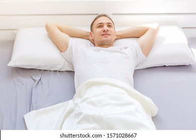 Young Attractive Man Sleeping Bed Home Stock Photo (Edit Now) 579891700