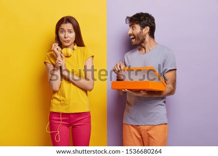 Similar – Image, Stock Photo Man opens shirt shows white space / Copy Space