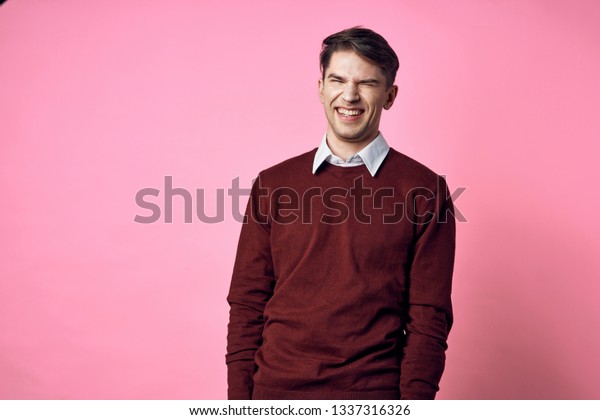 red jumper white shirt