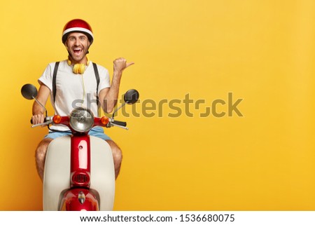 Similar – Image, Stock Photo scooter Lifestyle Joy