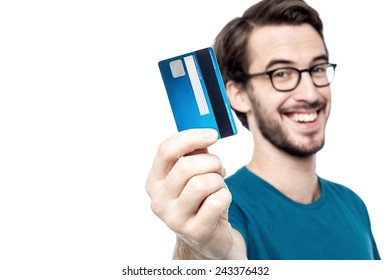 Happy Man Showing His New Credit Card