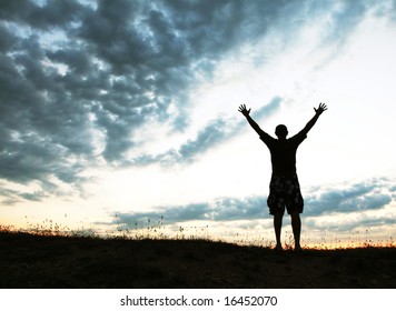 Happy Man Silhouette Stock Photo 15923014 | Shutterstock