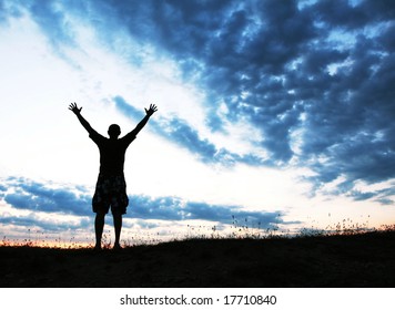 Happy Man Silhouette Stock Photo 17710840 | Shutterstock