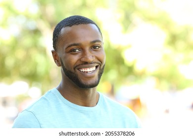 Happy Man Is Smiling At Camera In A Park