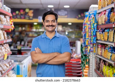 Happy man at supermarket store - Powered by Shutterstock