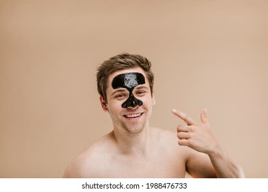 Happy Man Wearing A Nose Mask