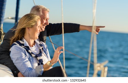 Happy Mature Couple Looking At View