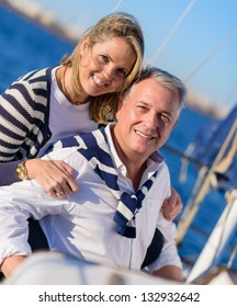 Happy Mature Couple On Ship