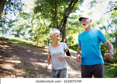 Happy Mature People Couple Exercising For Healthy Life