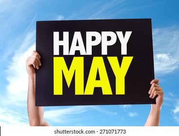 Happy May Card With Sky Background