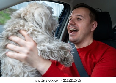 Happy Millennial Man Adoring Face Holds Stock Photo 2162212935 ...