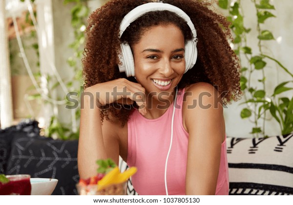 Happy Mixed Race Teenage Girl Curly Stock Image Download Now