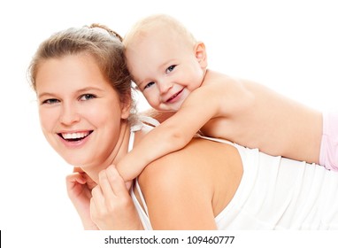 Happy Mom And Baby