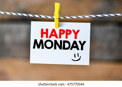 Happy Mondayhappy Monday On Paper Hanging Stock Photo 475770544 ...