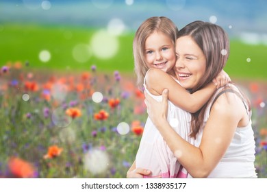 Happy Mother Daughter Hugging Stock Photo 1338935177 | Shutterstock