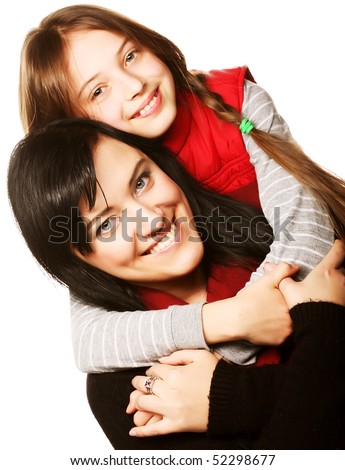 happy mother and her daughter