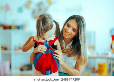 
Happy Mother Leaving her Little Kid at the Kindergarten. Moms saying goodbye when girl goes back to school
 - Powered by Shutterstock