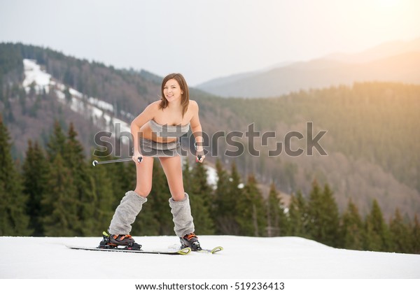 Naked Cross Country Skiiers