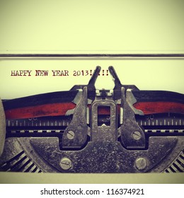 happy new year 2013 written with an old typewriter with a retro effect