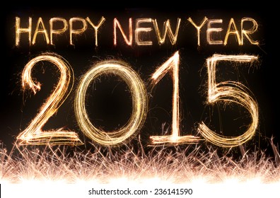 happy new year 2015 word made from sparkler firework light - Powered by Shutterstock