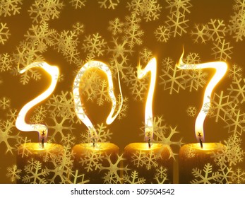 Happy new year 2017 greetings card - snowflakes - Shutterstock ID 509504542