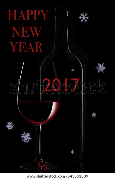 Happy New Year 2017 Greetings Red Stock Photo (Edit Now) 543551809