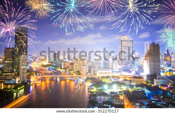 Happy New Year 2021 Bangkok City Stock Photo (Edit Now) 352270127