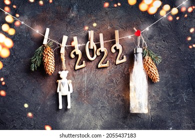 happy new year 2022  background new year holidays card with bright lights - Shutterstock ID 2055437183
