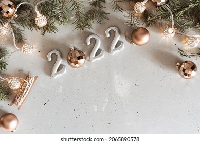 happy new year 2022 background new year holidays card with bright lights,gifts and bottle of hampagne - Shutterstock ID 2065890578