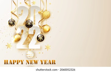 Happy new year 2022 poster design. - Shutterstock ID 2060052326