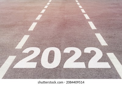 Happy new year concept background, road to 2022, future ahead  