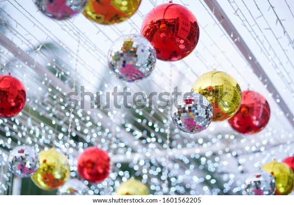 Happy New Year Decorations Outdoor Party Stock Photo Edit Now