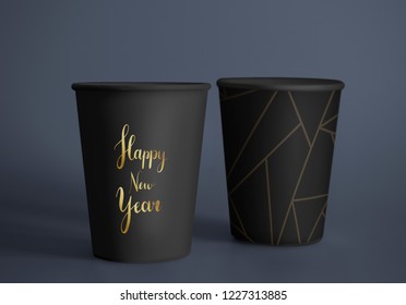 Happy new year greeting design mockup