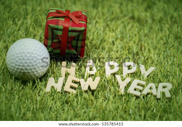 Happy New Year Lettering Golf Ball Stock Photo (Edit Now) 535785415