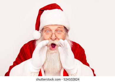 Happy New Year! Santa Claus greeting with holidays