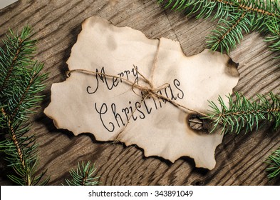 Happy New Year,Mary Christmas card on wooden background,horizontal photo