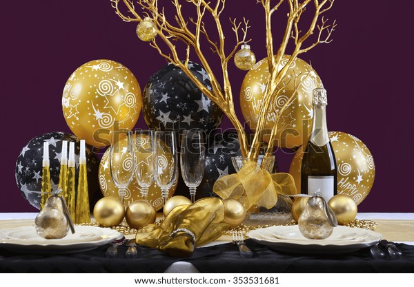Happy New Years Eve Elegant Dinner Stock Photo Edit Now 353531681