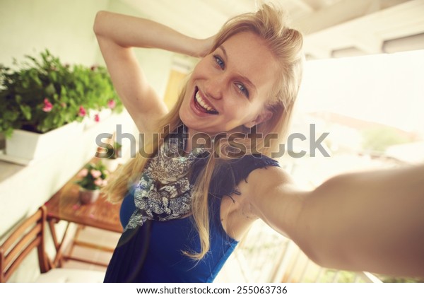 hair selfie collage stock photo