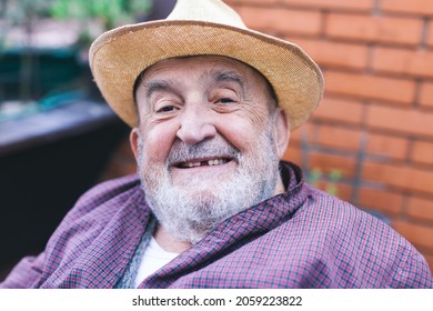 Happy Old Man With Missing Tooth