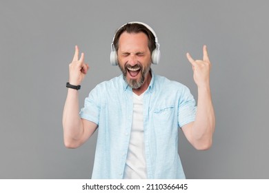 Happy Old Man Sing Song Listening Stock Photo 2110366445 | Shutterstock