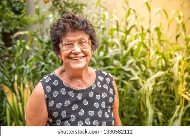 Happy Old Woman Smiling Happy In Old Age