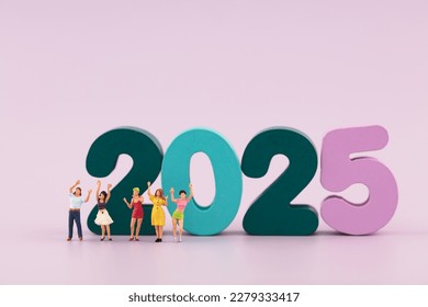 Happy people across the New Year in 2025
