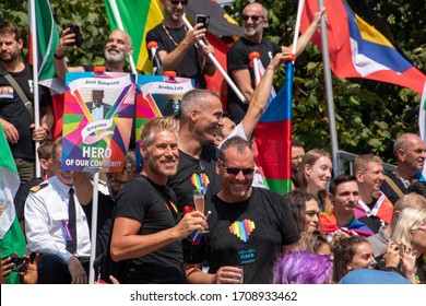 Happy People Celebrating The Beginning Of Pride Week In Amsterdam. Photo Was Taken On 28.07.2018 In Vondel Park. 