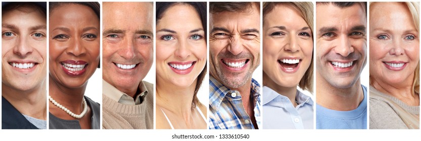 Happy people faces and smiles - Shutterstock ID 1333610540