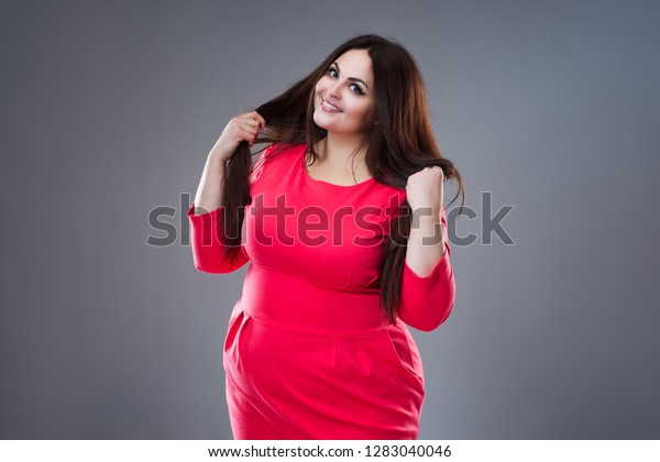 fat girl red dress