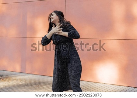 Similar – Young girl posing outdoor