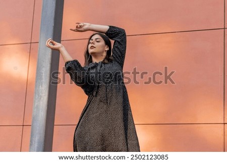 Similar – Young girl posing outdoor