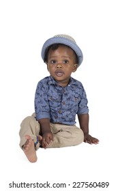 Happy Preschool Toddler Isolated On A White Background