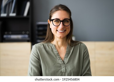 Happy Professional Employee Woman Smiling Face Portrait