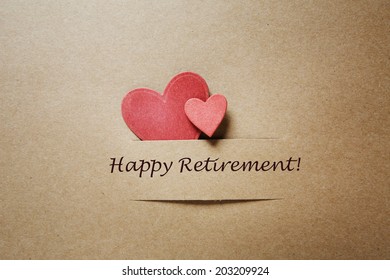 Happy Retirement Message Card With Small Red Hearts